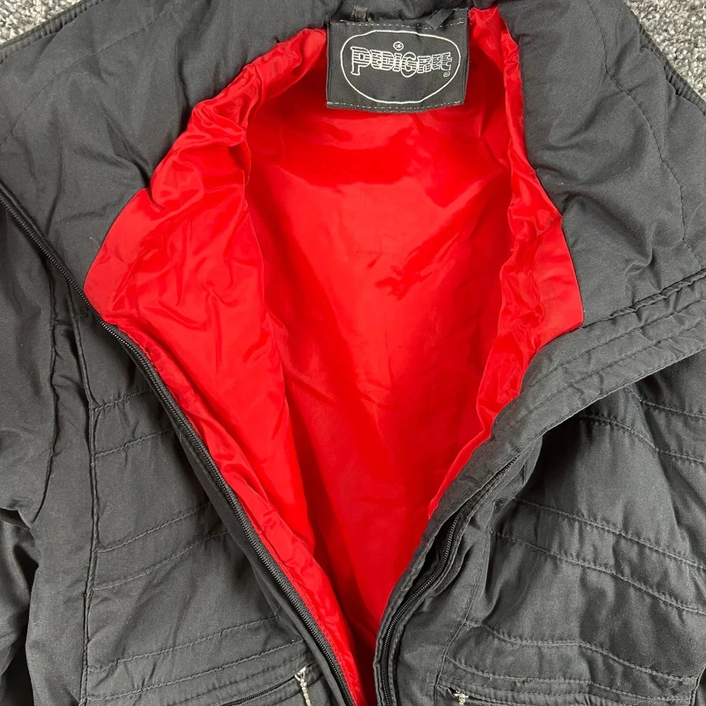 Vintage Pedigree‎ Black Puffer Jacket Quilted Mock Neck Full Zip Winter Warm Sm